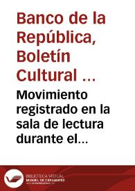 Movimiento registrado en la sala de lectura durante el mes de Junio de 1958 | Biblioteca Virtual Miguel de Cervantes