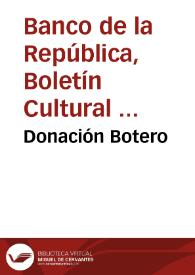 Donación Botero | Biblioteca Virtual Miguel de Cervantes