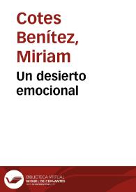 Un desierto emocional | Biblioteca Virtual Miguel de Cervantes