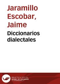 Diccionarios dialectales | Biblioteca Virtual Miguel de Cervantes