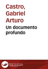 Un documento profundo | Biblioteca Virtual Miguel de Cervantes