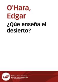 ¿Qúe enseña el desierto? | Biblioteca Virtual Miguel de Cervantes