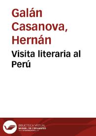 Visita literaria al Perú | Biblioteca Virtual Miguel de Cervantes