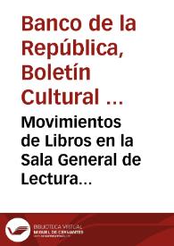Movimientos de Libros  en la Sala General de Lectura durante el mes de noviembre de 1958 | Biblioteca Virtual Miguel de Cervantes