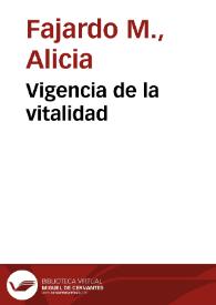 Vigencia de la vitalidad | Biblioteca Virtual Miguel de Cervantes
