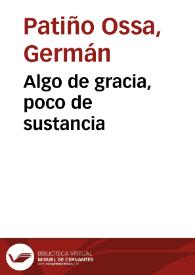 Algo de gracia, poco de sustancia | Biblioteca Virtual Miguel de Cervantes