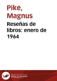 Reseñas de libros: enero de 1964 | Biblioteca Virtual Miguel de Cervantes