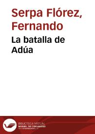La batalla de Adúa | Biblioteca Virtual Miguel de Cervantes