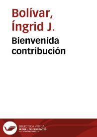 Bienvenida contribución | Biblioteca Virtual Miguel de Cervantes