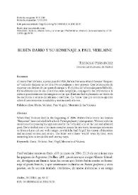 Rubén Darío y su homenaje a Paul Verlaine / Teodosio Fernández | Biblioteca Virtual Miguel de Cervantes