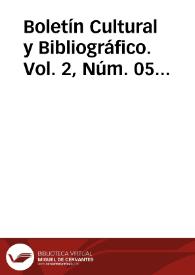 Boletín Cultural y Bibliográfico. Vol. 2, Núm. 05 (1959) | Biblioteca Virtual Miguel de Cervantes