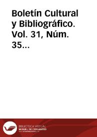 Boletín Cultural y Bibliográfico. Vol. 31, Núm. 35 (1994) | Biblioteca Virtual Miguel de Cervantes