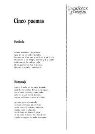 Cinco poemas / Edoardo Sanguinetti; traducción Patrizia Marruffi | Biblioteca Virtual Miguel de Cervantes