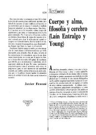 Cuerpo y alma, filosofía y cerebro : (Laín Entralgo y Young) / Eduardo Tijeras | Biblioteca Virtual Miguel de Cervantes