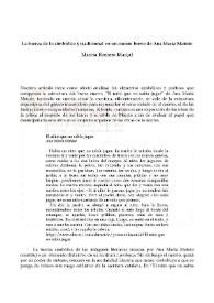 La fuerza de lo simbólico y tradicional en un cuento breve de Ana María Matute / Marcia Romero Marçal | Biblioteca Virtual Miguel de Cervantes