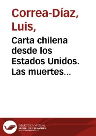 Carta chilena desde los Estados Unidos. Las muertes apócrifas de Pinochet / Luis Correa-Díaz | Biblioteca Virtual Miguel de Cervantes