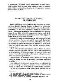 La "Sociología de la novela" de Goldmann / Andrés Amorós | Biblioteca Virtual Miguel de Cervantes