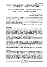 Porción o proporción: un lugar femenino de la cultura política en Buenos Aires / Oreste Carlos Cansanello | Biblioteca Virtual Miguel de Cervantes
