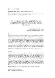 En el origen del TEU: a propósito de una representación unamuniana de 1940 ("El otro") / Sergio Santiago Romero | Biblioteca Virtual Miguel de Cervantes