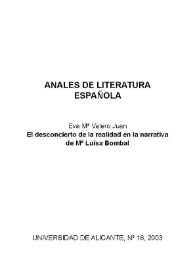 El desconcierto de la realidad en la narrativa de Mª Luisa Bombal / Eva Mª Valero Juan | Biblioteca Virtual Miguel de Cervantes