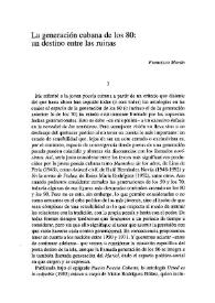 La generación cubana de los 80: un destino entre las ruinas / Francisco Morán | Biblioteca Virtual Miguel de Cervantes