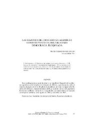 Las razones del fracaso: la Asamblea Constituyente en Bolivia como democracia bloqueada / Franco Gamboa Rocabado | Biblioteca Virtual Miguel de Cervantes