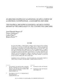El discurso político en la Venezuela de Hugo Chávez: de la reforma constitucional a la enmienda (2007-2009) / Juan Eduardo Romero, Yessica Quiñonez, Carlos Pinto y Eduvio Ferrer | Biblioteca Virtual Miguel de Cervantes