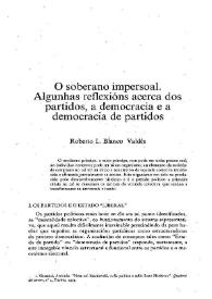 O soberano impersoal. Algunhas reflexións acerca dos partidos, a democracia e a democracia de partidos / Roberto L. Blanco Valdés | Biblioteca Virtual Miguel de Cervantes