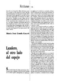 Landero, al otro lado del espejo / José Luis Buendía López | Biblioteca Virtual Miguel de Cervantes
