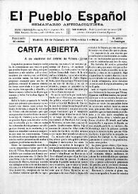 El Pueblo Español : Semanario Anticaciquista. Núm. 6, 20 de febrero de 1916 | Biblioteca Virtual Miguel de Cervantes