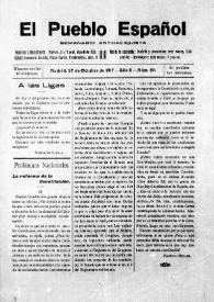 El Pueblo Español : Semanario Anticaciquista. Núm. 84, 27 de octubre de 1917 | Biblioteca Virtual Miguel de Cervantes