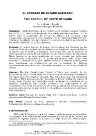 El Consejo de Estado Gaditano / Sara Moreno Tejada | Biblioteca Virtual Miguel de Cervantes