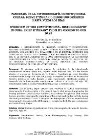 Panorama de la historiografía constitucional cubana  / Fabrizio Mulet Martínez | Biblioteca Virtual Miguel de Cervantes