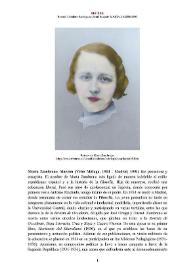 María Zambrano Alarcón (Vélez Málaga, 1904 - Madrid, 1991) [Semblanza] / Beatriz Caballero Rodríguez | Biblioteca Virtual Miguel de Cervantes