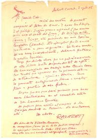 Carta de Rafael Alberti a Camilo José Cela. Anticoli Corrado, 7 de agosto de 1965
 | Biblioteca Virtual Miguel de Cervantes
