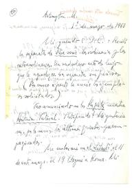 Más información sobre Carta de Jorge Guillén a Camilo José Cela. Arlington, 1 de mayo de 1968
