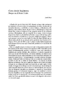 Carta desde Inglaterra. Borges en el Reino Unido / Jordi Doce | Biblioteca Virtual Miguel de Cervantes