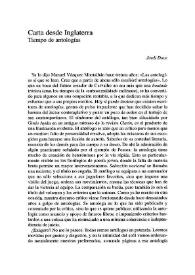 Carta desde Inglaterra. Tiempo de antologías / Jordi Doce | Biblioteca Virtual Miguel de Cervantes
