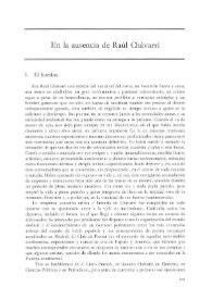 En la ausencia de Raúl Chávarri / Carlos Areán | Biblioteca Virtual Miguel de Cervantes