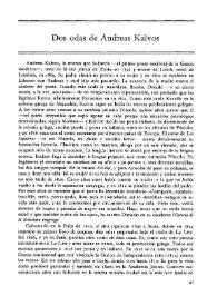 Dos odas de Andreas Kalvos / Ramón Irigoyen | Biblioteca Virtual Miguel de Cervantes