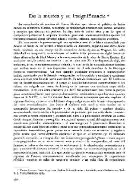 De la música y su insignificancia / Pablo Sorozábal Serrano | Biblioteca Virtual Miguel de Cervantes