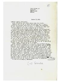 Carta de Luis Cernuda a Camilo José Cela. México, 11 de enero de 1961
 | Biblioteca Virtual Miguel de Cervantes