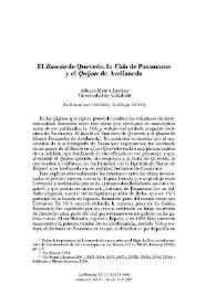 El "Buscón" de Quevedo, la "Vida" de Pasamonte y el "Quijote" de Avellaneda / Alfonso Martín Jiménez | Biblioteca Virtual Miguel de Cervantes