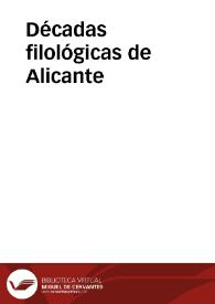 Décadas filológicas de Alicante | Biblioteca Virtual Miguel de Cervantes
