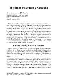 El primer Unamuno y Cataluña / Adolfo Sotelo Vázquez | Biblioteca Virtual Miguel de Cervantes