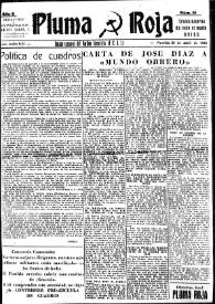 Pluma Roja : Órgano del Radio Comunista. Núm. 51, 26 de abril de 1938 | Biblioteca Virtual Miguel de Cervantes