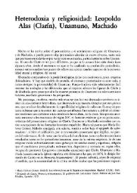 Heterodoxia y religiosidad: (Alas) Clarín, Unamuno,  Machado / Yvan Lissorgues | Biblioteca Virtual Miguel de Cervantes