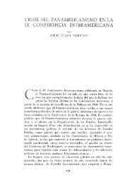 Crisis del Panamericanismo en la IX Conferencia Interamericana / por Julio Ycaza Tigerino | Biblioteca Virtual Miguel de Cervantes