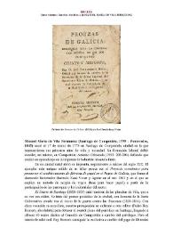 Manuel María de Vila Fernández (Santiago de Compostela, 1779 - Pontevedra, 1845) [Semblanza] / Xurxo Martínez González | Biblioteca Virtual Miguel de Cervantes