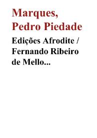 Edições Afrodite / Fernando Ribeiro de Mello (1965-1992) [Semblanza] / Pedro Piedade Marques | Biblioteca Virtual Miguel de Cervantes